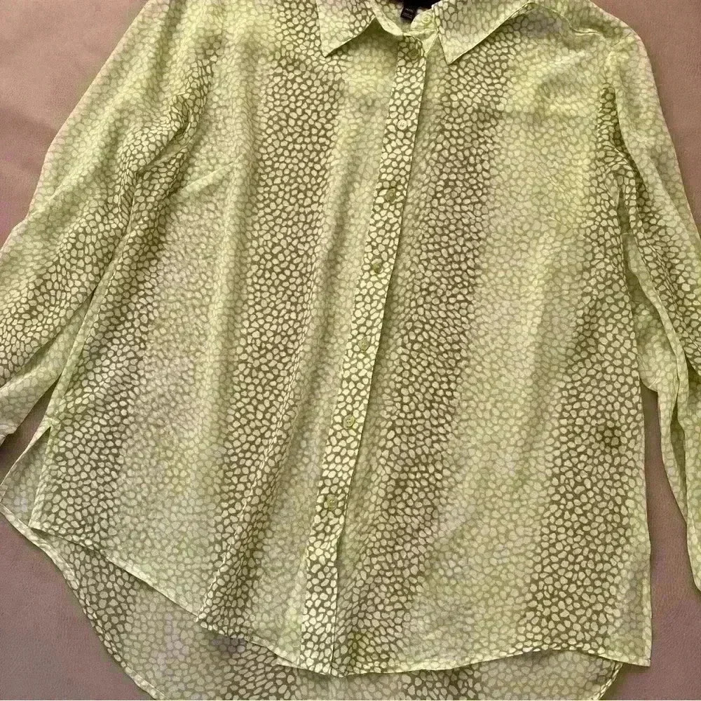 Lane Bryant Green Patterned Blouse - Picture 5 of 12